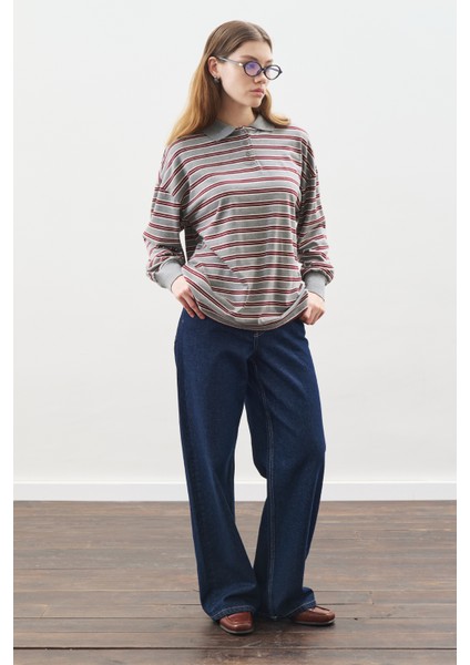 Polo Yaka Oversıze Tshırt Gri fırsatları