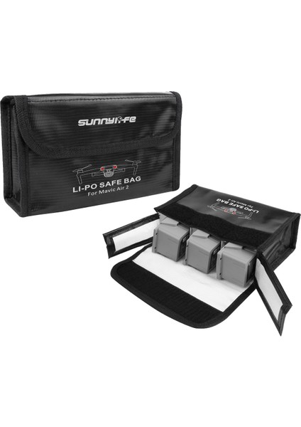Sunnylıfe AIR2-DC257 Djı Air 2s/mavic Air 2 Lityum Pil Saklama Çantası Patlamaya Dalı 3 Güvenlik Kılıfı (Yurt Dışından)