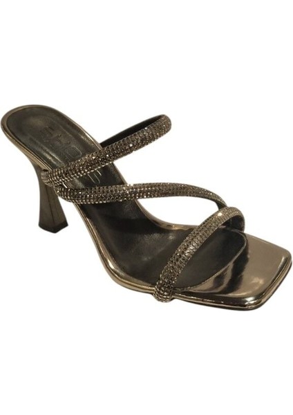 Kadın Taşlı Abiye Terlik Platin - 36 fiyatları