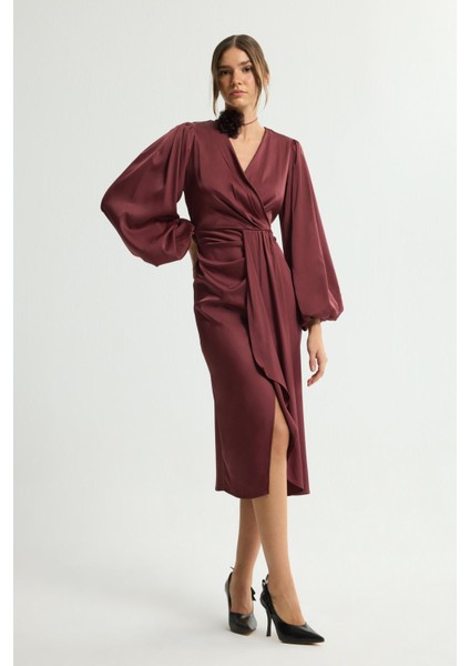 Uzun Kollu Anvelop Elbise Murdum 124L9661000