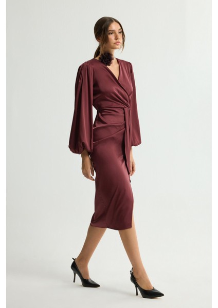 Uzun Kollu Anvelop Elbise Murdum 124L9661000