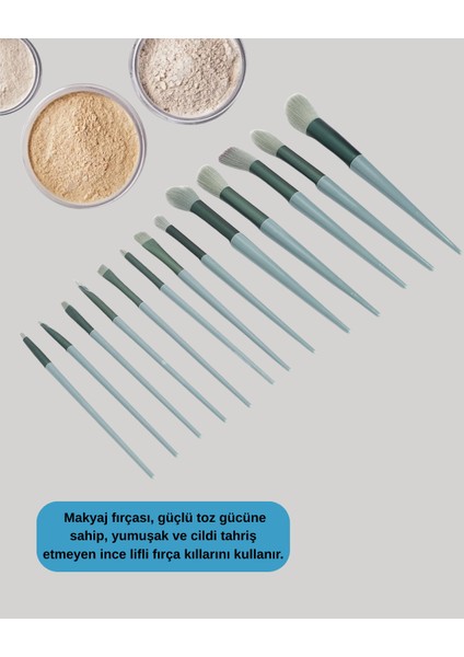 bulurum umuşak kıllı estetik tasarımlı 13'lü makyaj fırçası seti günlük ve profesyonel kullanım modelleri
