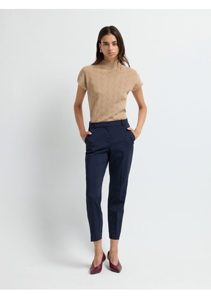 Paçası Yırtmaçlı Yandan Cepli Pantolon Lacivert 15326539168 modelleri