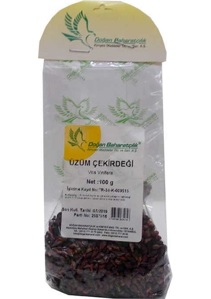 Üzüm Çekirdeği Tane Doğal 100 gr Paket