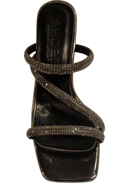 Kadın Taşlı Abiye Terlik Platin - 36 fırsatları