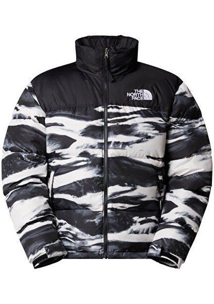 M 1996 Retro Nuptse Jacket -Print Erkek Outdoor Montu (700 Dolgu Kaz Tüyü) NF0A8D16DJI1 Siyah
