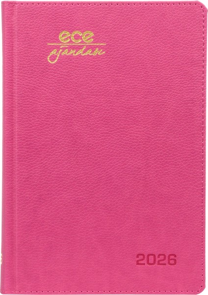 Ece-Kemer Koyu Pembe Çizgili Günlük 14X20 2026