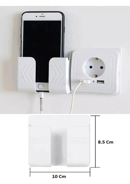 Telefon ve Kumanda Standı Duvara Monte Telefon Tutacağı Kumanda Tutacağı Akrobat Beyaz Belirtilmemiş