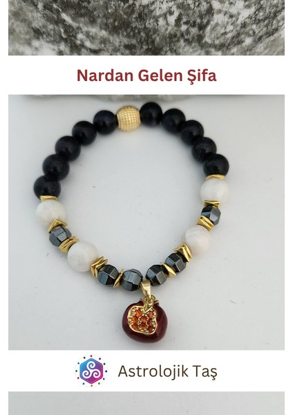 Astrolojik Doğal Taş Nar’dan Gelen Şifa Doğal Taş Bileklik - Yıldız Taşı & Ay Taşı fiyatları