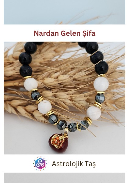 Astrolojik Doğal Taş Nar’dan Gelen Şifa Doğal Taş Bileklik - Yıldız Taşı & Ay Taşı fırsatları