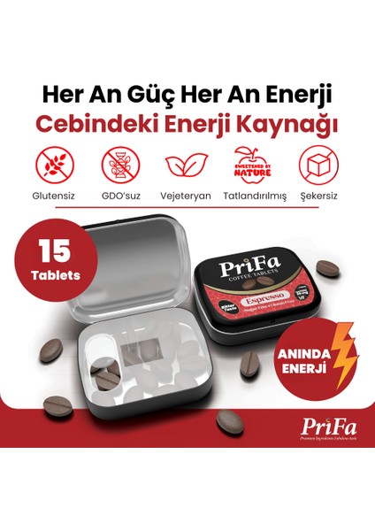 Espresso Bitter Kahve Tableti – Her Zaman, Her Yerde Su Gerektirmeyen Taşınabilir Kahve Deneyimi fiyatları