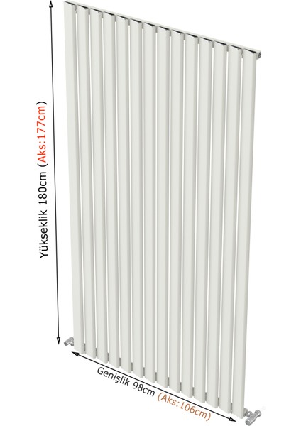 Kavis Alüminyum Panel Radyatör 180CM x 98CM (14 Dilim) Beyaz fiyatları