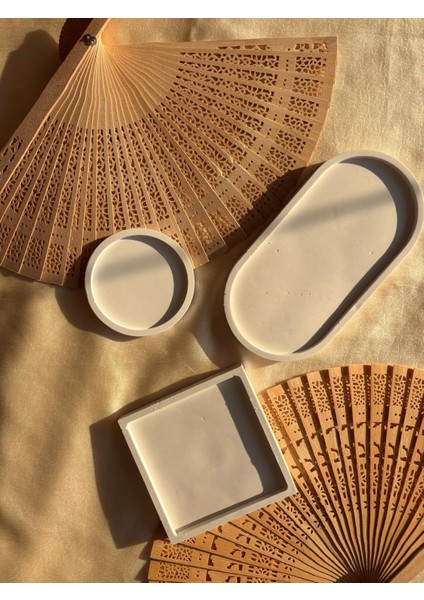 3'lü Set Şık, Dekoratif, Mücevher, Tabak ve Bardak Altlığı Seti Hediyelik Eşya