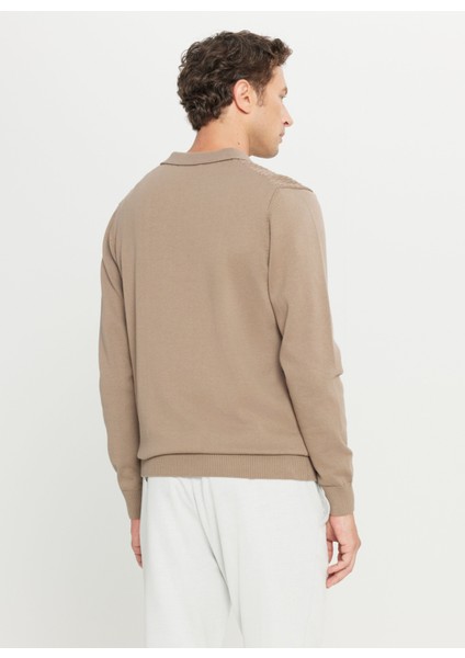 Polo Yaka Standart Vizon Erkek Kazak ACE049261279_VIZ indirimleri