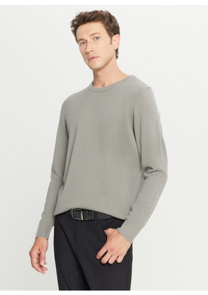 Bisiklet Yaka Standart Su Yeşili Erkek Kazak ACE049261318_SUY