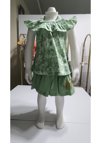 Kız Çocuk Etek-Tişört Takım, %100 Pamuk Nefes Alan, Lastikli Straplez, Tarz, Pileli fiyatları