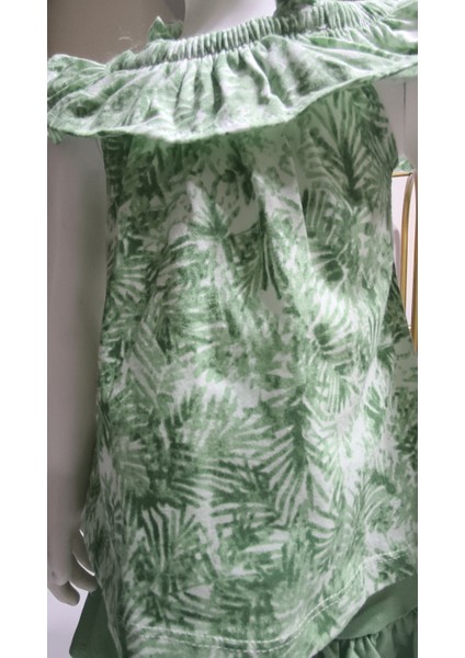 Kız Çocuk Etek-Tişört Takım, %100 Pamuk Nefes Alan, Lastikli Straplez, Tarz, Pileli fırsatları