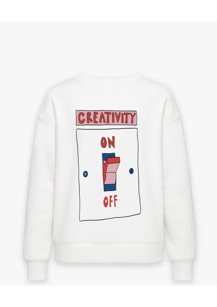 Kadın Içi Şardonlu Baskılı Oversize Sweatshirt fiyatları