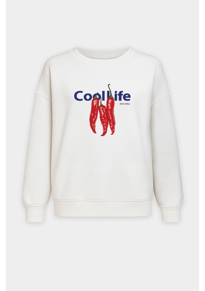 Kadın Içi Şardonlu Baskılı Oversize Sweatshirt fiyatları