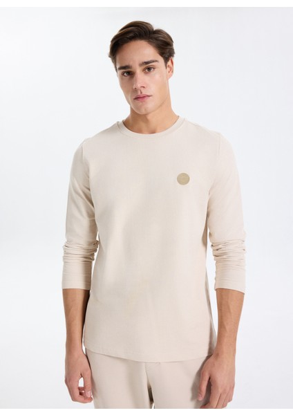 Yuvarlak Yaka Bej Erkek Sweatshırt 261 Lcm 241031 Lecosa Bej modelleri