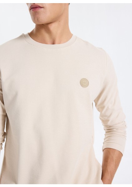 Yuvarlak Yaka Bej Erkek Sweatshırt 261 Lcm 241031 Lecosa Bej fırsatları