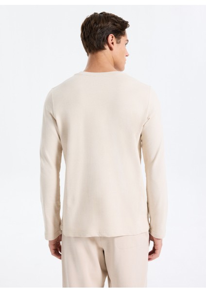 Yuvarlak Yaka Bej Erkek Sweatshırt 261 Lcm 241031 Lecosa Bej indirimleri