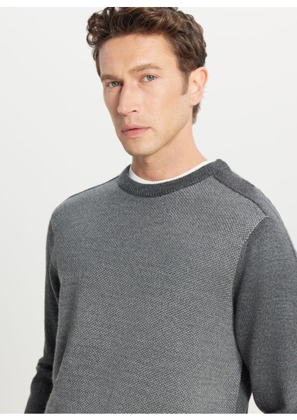 Bisiklet Yaka Standart Antrasit Melanj Erkek Kazak ACE049261478_AGJ fırsatları