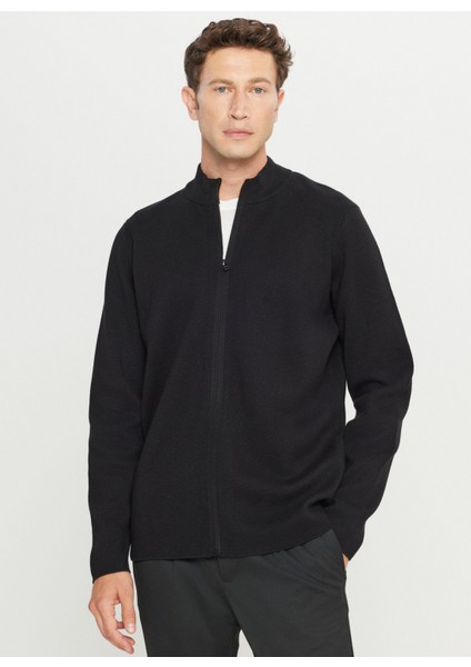 Dik Yaka Standart Siyah Erkek Kazak ACE049261273_SYH modelleri