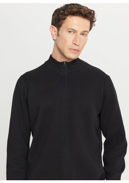 Dik Yaka Standart Siyah Erkek Kazak ACE049261273_SYH fırsatları