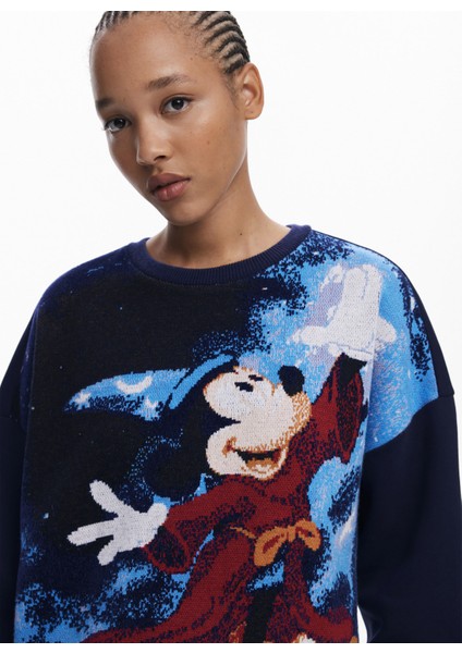 Yuvarlak Yaka Desenli Siyah Kadın Sweatshırt 25WWSK15 modelleri