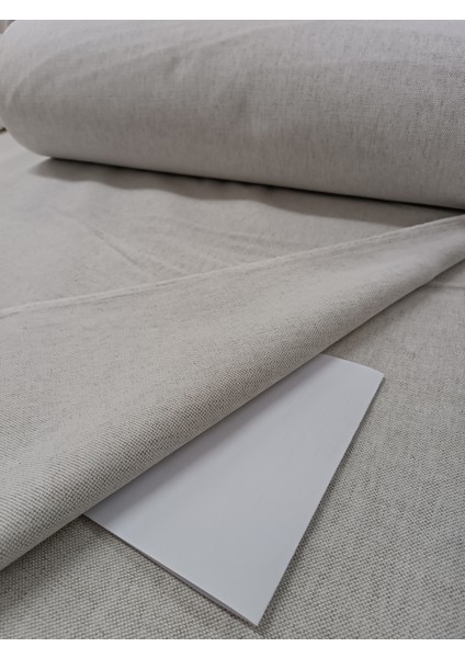 Koyu Krem Hasır Keten Fon Perde - Pilesiz - Tek Kanat - IO100 fırsatları