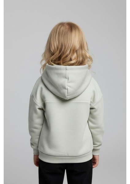 Unisex Çocuk Basic Pamuklu Kapüşonlu Sweatshirt - Krem indirimleri