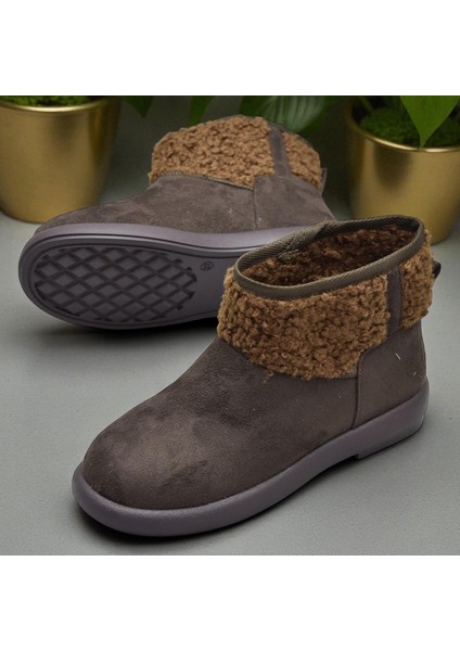 616 Günlük Kadın Bot Süet Içi Kürklü Yüksek Kalın Taban Kışlık Bot modelleri