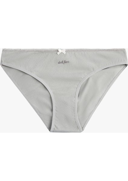 Pamuklu Rahat Kalıp Kurdele Detaylı Baskılı 3'lü Brief Külot Seti fırsatları