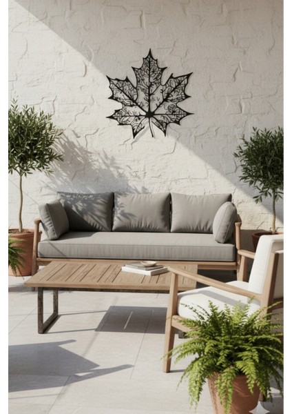 Metal Tasarım Akçaağaç Yaprağı Metal Duvar Dekoru Tablo 45X45 & 60X60 cm