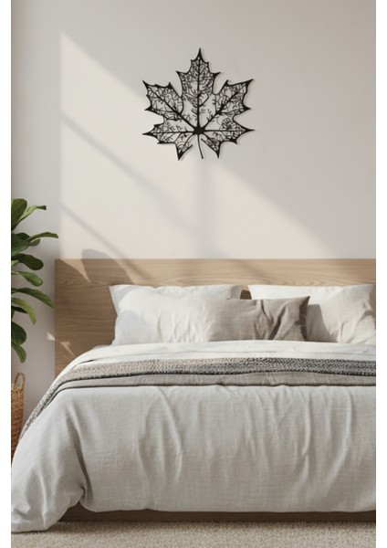 Metal Tasarım Akçaağaç Yaprağı Metal Duvar Dekoru Tablo 45X45 & 60X60 cm modelleri