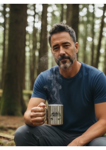 Asılabilen Karabinal Kulplu Çelik Kamp Piknik Bardağı Çift Cidarlı 304 Çelik Kupa Bardak 180ML modelleri