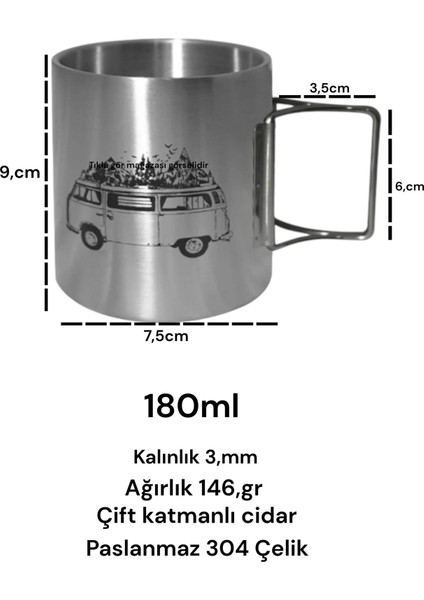 Cidarlı Paslanmaz Çelik Kupa Bardak Katlanır Saplı Asılabilen Düz Kulpsuz Kamp Piknik Bardağı 180ML indirimleri