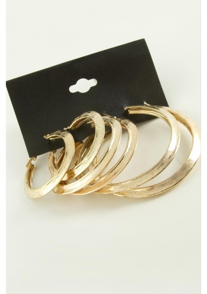 Üçgen Metal Halka Küpe 6 Adet