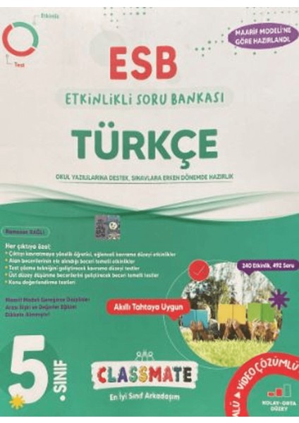 5. Sınıf Classmate Türkçe Etkinlikli Soru Bankası / Okyanus Yayınları / 9786259707051
