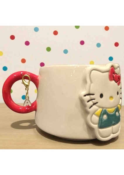 "SINIRLI Sayıda"3D Kabartmalı Charm Hediyeli El Yapımı Seramik Hello Kitty Kupa Mug fiyatları