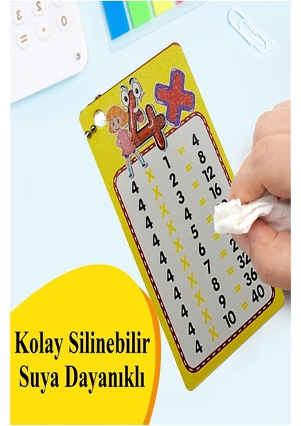 Zincirli Çarpım Tablosu 1 Adet 6X10 cm Cep Zircirli Çarpım Tablosu Yaz Sil Özellikli Çarpım Tablosu Kartları Karne Hediyesi fırsatları