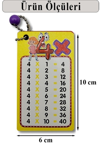 Zincirli Çarpım Tablosu 1 Adet 6X10 cm Cep Zircirli Çarpım Tablosu Yaz Sil Özellikli Çarpım Tablosu Kartları Karne Hediyesi indirimleri