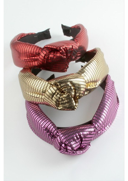 Kare Desenli Deri Düğümlü Taç