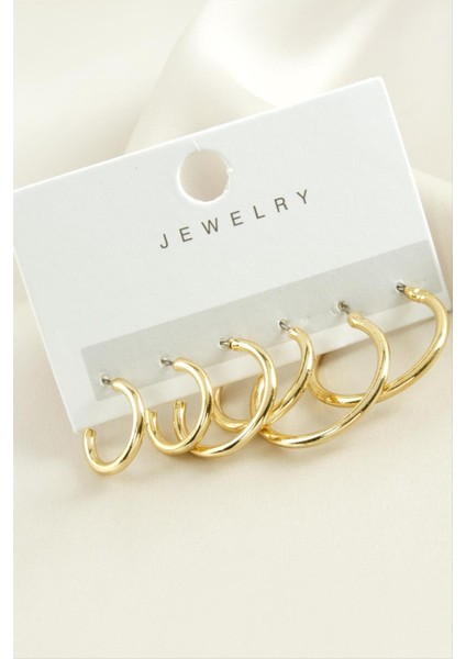 6 Adet Boru Trend Halka Küpe 1,5-2-2,5 cm