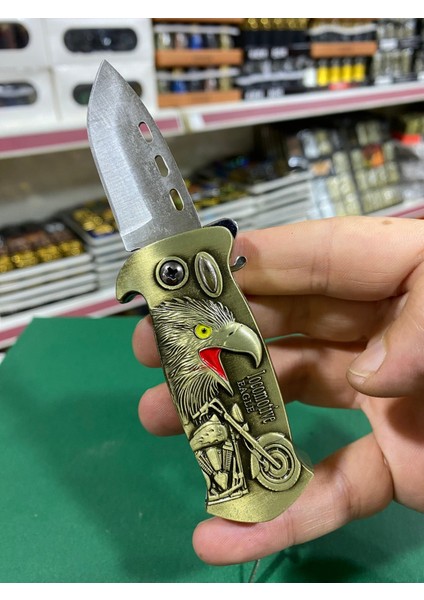 Motosikletli Kartal Figürlü Bıçaklı Çakmak fiyatları