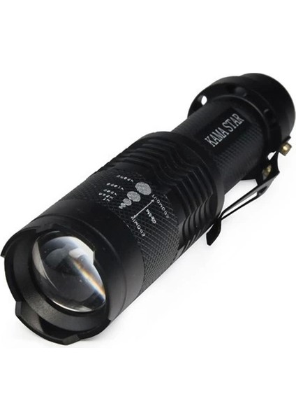 Km 87 Polis Tipi Zoomlu Şarjlı Metal Dağ Kamp Cep Feneri ( Lisinya )