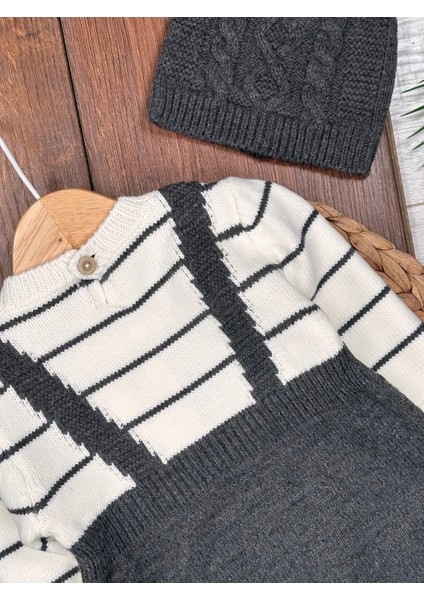 Pamuklu Triko Şapkalı Tulum 2li Erkek Bebek Takım indirimleri