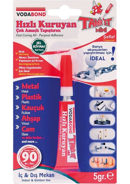 2 Adet Vodabond Hızlı Kuruyan Jel Yapıştırıcı 5g fiyatları