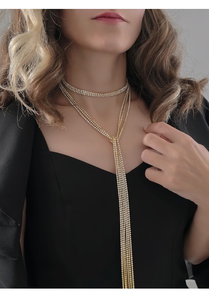 Altın Kaplama Üç Sıralı Su Yolu Şal Model Kolye modelleri